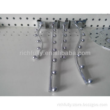2015 new design Iron Supermarket Hooks with beads dividing, display hook for supermarket